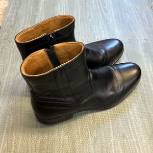 Mens black leather Florsheim midtown zip up boots size 12.5 Wide